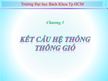Bài giảng Kỹ thuật thông gió - Chương 3: Kết cấu hệ thống thông gió - Nguyễn Nhật Huy
