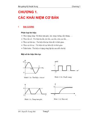 Bài giảng Kỹ thuật xung - Chương 1: Các khái niệm cơ bản - Nguyễn Trọng Hải