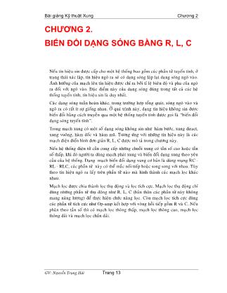 Bài giảng Kỹ thuật xung - Chương 2: Biến đổi dạng sóng bằng R, L, C - Nguyễn Trọng Hải