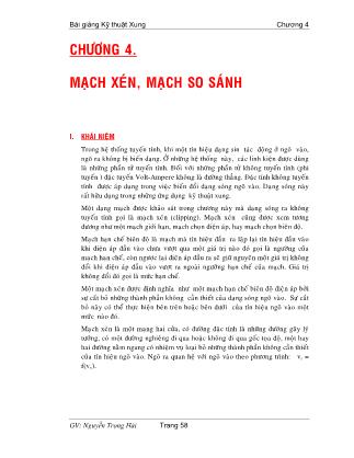 Bài giảng Kỹ thuật xung - Chương 4: Mạch xén, mạch so sánh - Nguyễn Trọng Hải