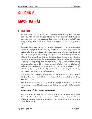 Bài giảng Kỹ thuật xung - Chương 6: Mạch đa hài - Nguyễn Trọng Hải