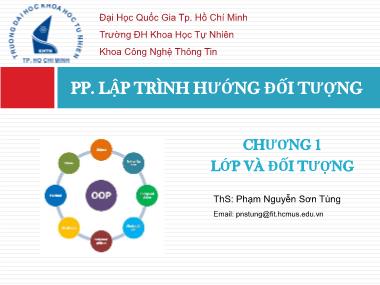 Bài giảng Lập trình hướng đối tượng - Chương 1: Lớp và đối tượng - Nguyễn Sơn Tùng