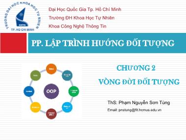 Bài giảng Lập trình hướng đối tượng - Chương 2: Vòng đời đối tượng - Nguyễn Sơn Tùng