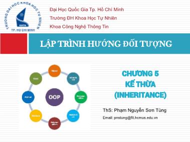 Bài giảng Lập trình hướng đối tượng - Chương 5: Kế thừa (Inheritance) - Nguyễn Sơn Tùng