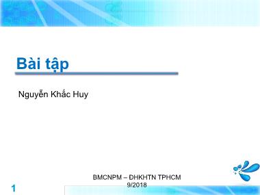 Bài giảng Lập trình hướng đối tượng - Tuần 10: Bài tập - Nguyễn Khắc Huy