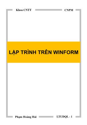 Bài giảng Lập trình ứng dụng quản lý 1 - Chương 2: Lập trình trên Winform - Phạm Hoàng Hải