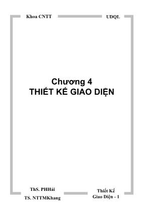 Bài giảng Lập trình ứng dụng quản lý 1 - Chương 4a: Thiết kế giao diện - Phạm Hoàng Hải