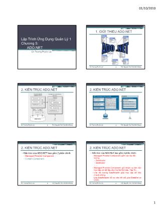 Bài giảng Lập trình ứng dụng quản lý 1 - Chương 5: ADO.NET - Trương Phước Lộc