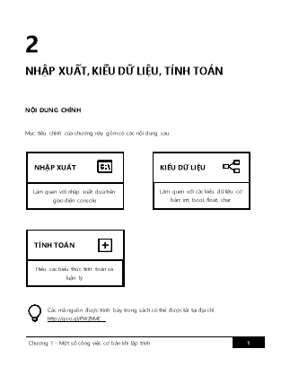 Bài giảng Nhập môn lập trình - Chương 2: Nhập xuất cơ bản, kiểu dữ liệu, tính toán