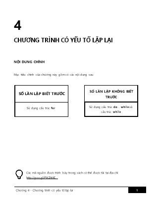 Bài giảng Nhập môn lập trình - Chương 4: Chương trình có yếu tố lặp lại