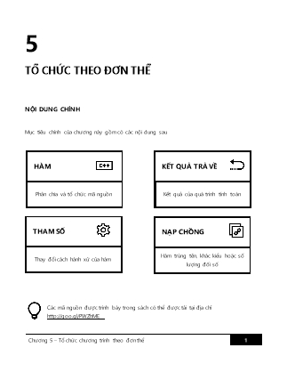 Bài giảng Nhập môn lập trình - Chương 5: Tổ chức theo đơn thể