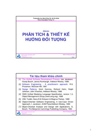 Bài giảng Phân tích & Thiết kế hướng đối tượng