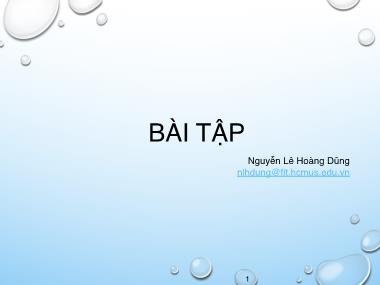 Bài giảng Phương pháp lập trình hướng đối tượng - Tuần 11: Bài tập - Nguyễn Lê Hoàng Dũng