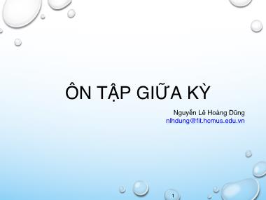 Bài giảng Phương pháp lập trình hướng đối tượng - Tuần 7: Ôn tập giữa kỳ - Nguyễn Lê Hoàng Dũng