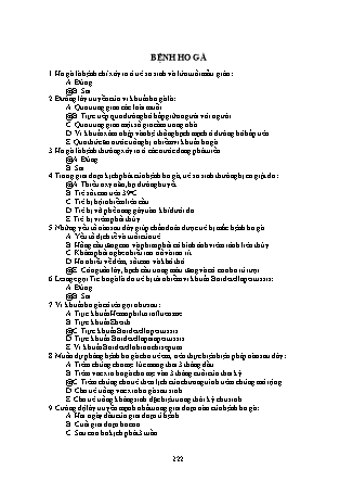 Bài tập trắc nghiệm Nhi khoa - Bệnh ho gà