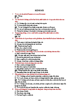 Bài tập trắc nghiệm Nhi khoa - Bệnh sởi