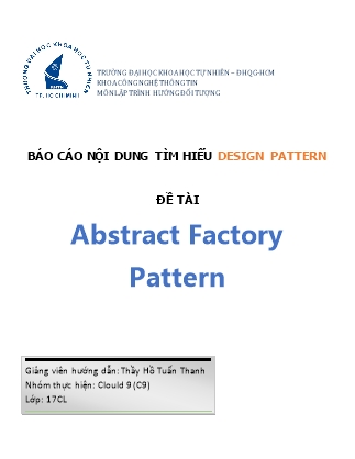 Báo cáo môn Lập trình hướng đối tượng - Đề tài: Abstract Factory Pattern - Phan Đức Hậu