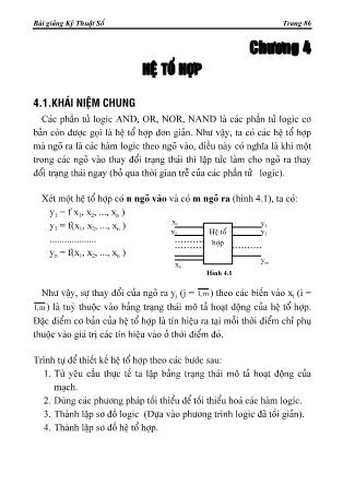 Giáo trình Kỹ thuật số - Chương 4: Hệ tổ hợp