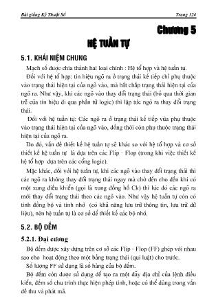 Giáo trình Kỹ thuật số - Chương 5: Hệ tuần tự