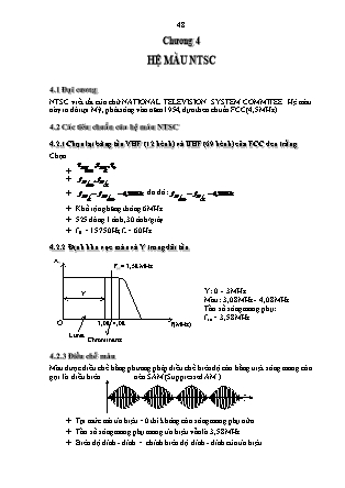 Giáo trình Kỹ thuật truyền hình - Chương 4: Hệ màu NTSC