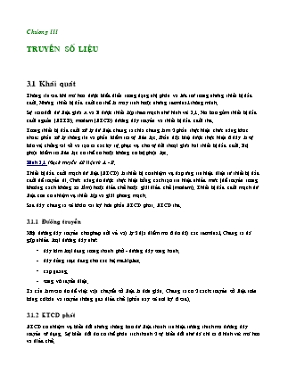 Giáo trình Kỹ thuật truyền số liệu - Chương III: Truyền số liệu
