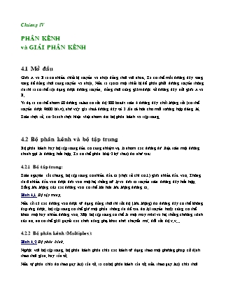Giáo trình Kỹ thuật truyền số liệu - Chương IV: Phân kênh và giải phân kênh