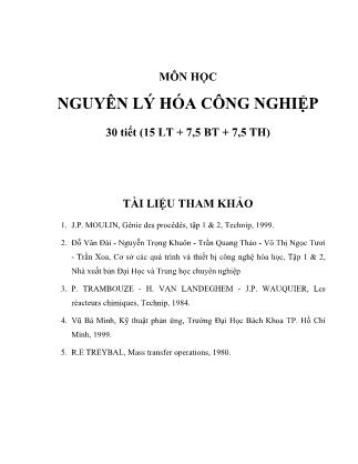 Giáo trình Nguyên lý hóa công nghiệp