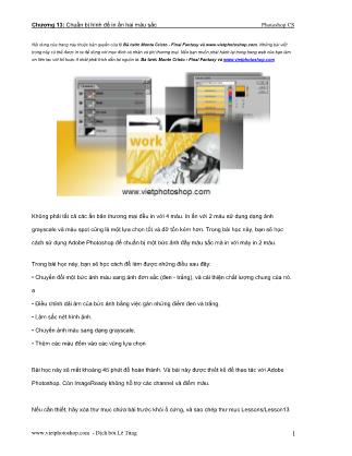 Giáo trình Photoshop CS - Chương 13: Chuẩn bị hình để in ấn hai màu sắc