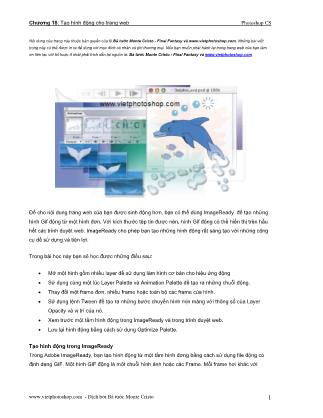 Giáo trình Photoshop CS - Chương 18: Tạo hình động cho trang web