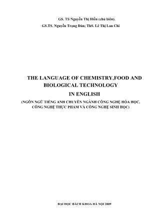 Giáo trình The language of Chemistry, Food and Biological Technology in English