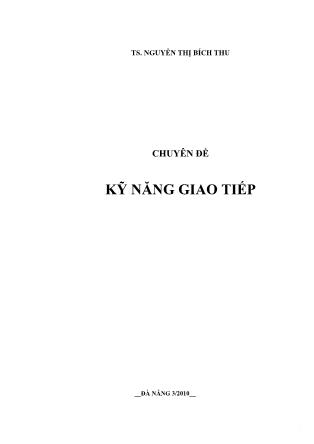 Tài liệu Chuyên đề Kỹ năng giao tiếp