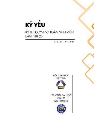 Tài liệu Kỷ yếu kỳ thi Olympic toán sinh viên lần thứ 23