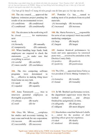 Tài liệu luyện thi Toeic - Ngày 12: Chuyên đề Part 5+6