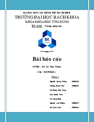 Bài báo cáo môn Phương pháp tính - Nguyễn Quang Thắng