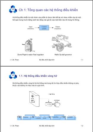 Bài giảng Bộ điều khiển lập trình - Chương 1: Tổng quan các hệ thống điều khiển