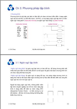Bài giảng Bộ điều khiển lập trình - Chương 3: Phương pháp lập trình