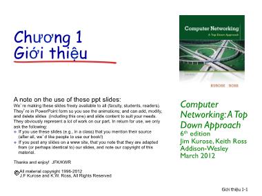 Bài giảng Computer networking - Chương 1: Giới thiệu