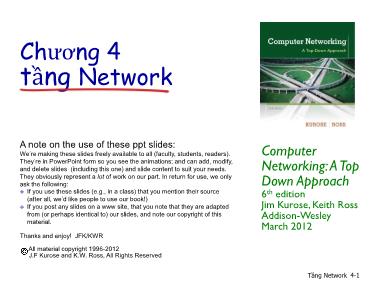 Bài giảng Computer networking - Chương 4: Tầng Network
