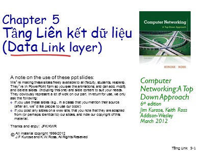 Bài giảng Computer networking - Chương 5: Tầng liên kết dữ liệu (Data Link layer)