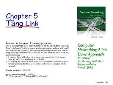 Bài giảng Computer networking - Chương 5: Tầng Link