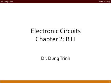 Bài giảng Electronic circuits - Chapter 2: BJT - Trịnh Xuân Dũng
