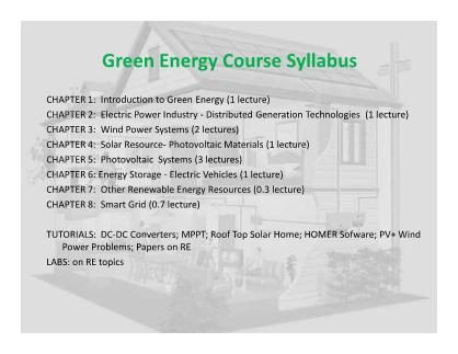 Bài giảng Green energy course syllabus - Chapter 1: Introduction to green energy technology - Nguyễn Hữu Phúc