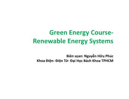 Bài giảng Green energy course syllabus - Chapter 2: The electric power industry - Nguyễn Hữu Phúc