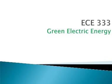 Bài giảng Green energy course syllabus - Chapter 5: Green electric energy - Nguyễn Hữu Phúc