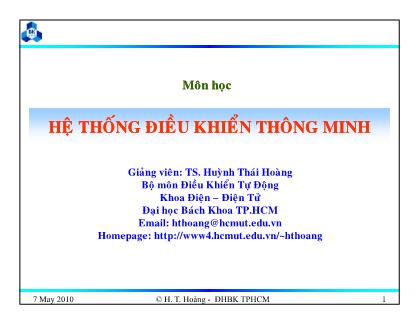 Bài giảng Hệ thống điều khiển thông minh - Chương 3: Điều khiển trực tiếp - Huỳnh Thái Hoàng