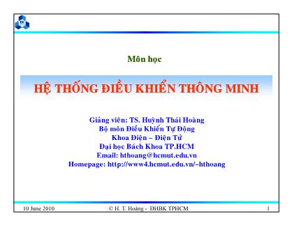 Bài giảng Hệ thống điều khiển thông minh - Chương 5: Điều khiển thích nghi và điều khiển học - Huỳnh Thái Hoàng