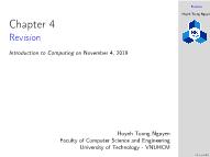 Bài giảng Introduction to computing - Chapter 4: Revision