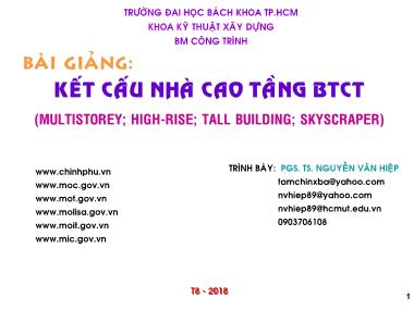 Bài giảng Kết cấu nhà cao tầng bê tông cốt thép - Chương 1: Tổng quan về kết cầu nhà cao tầng - Nguyễn Văn Hiệp
