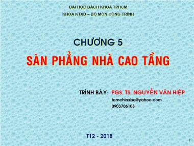 Bài giảng Kết cấu nhà cao tầng bê tông cốt thép - Chương 5: Sàn phẳng nhà cao tầng - Nguyễn Văn Hiệp
