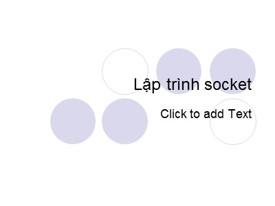 Bài giảng Lập trình socket